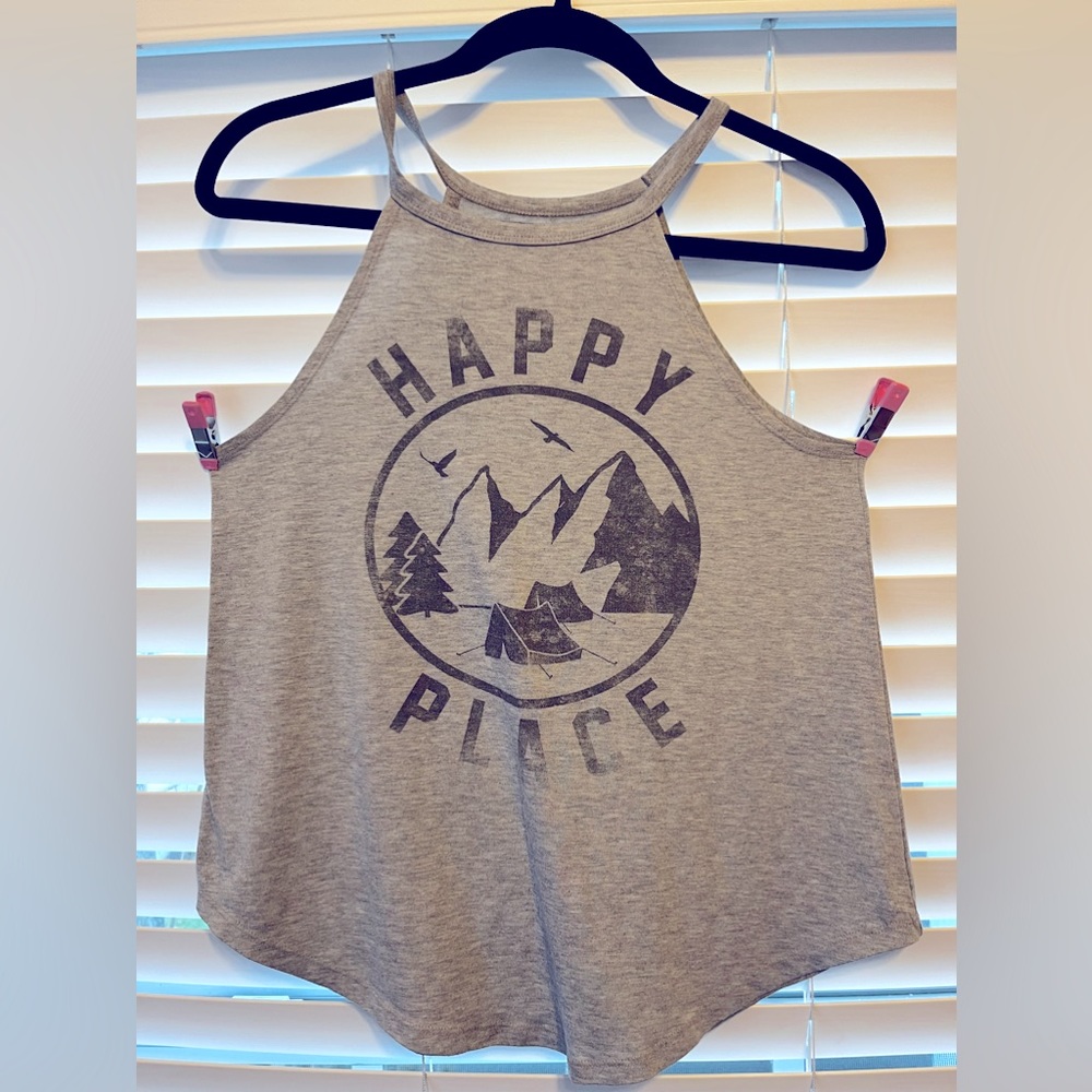 S, LOL Vintage happy Place Camping Tank Top